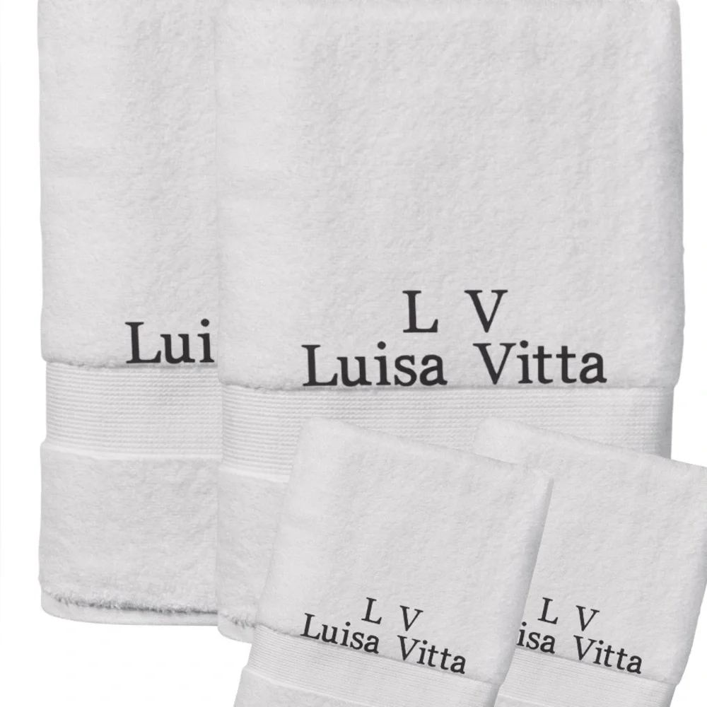 Personalized Embroidered Luxurious Bath Towel set 4 Monogrammed New